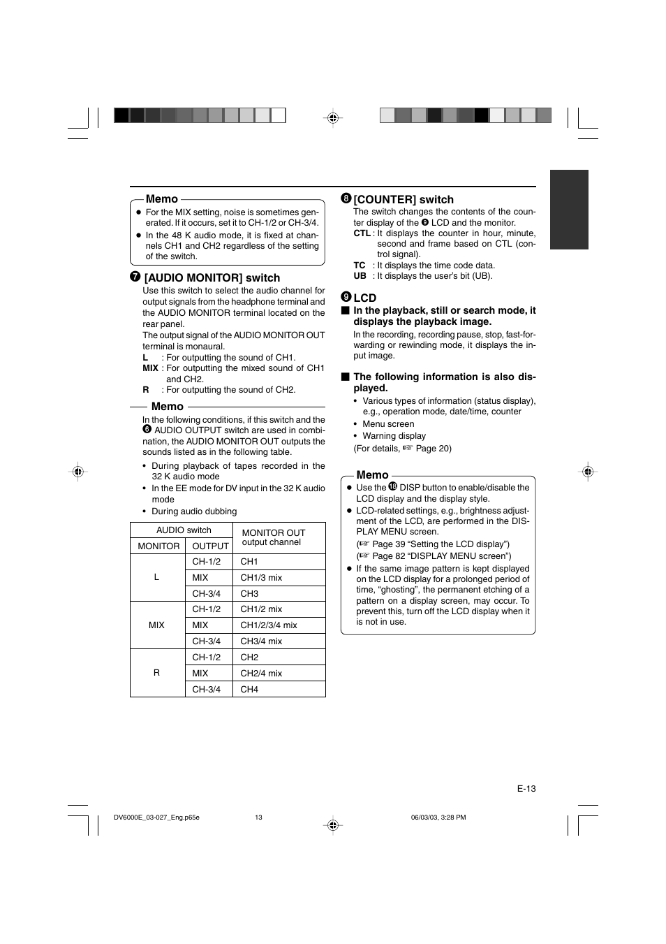 JVC BR-DV6000E User Manual | Page 13 / 106