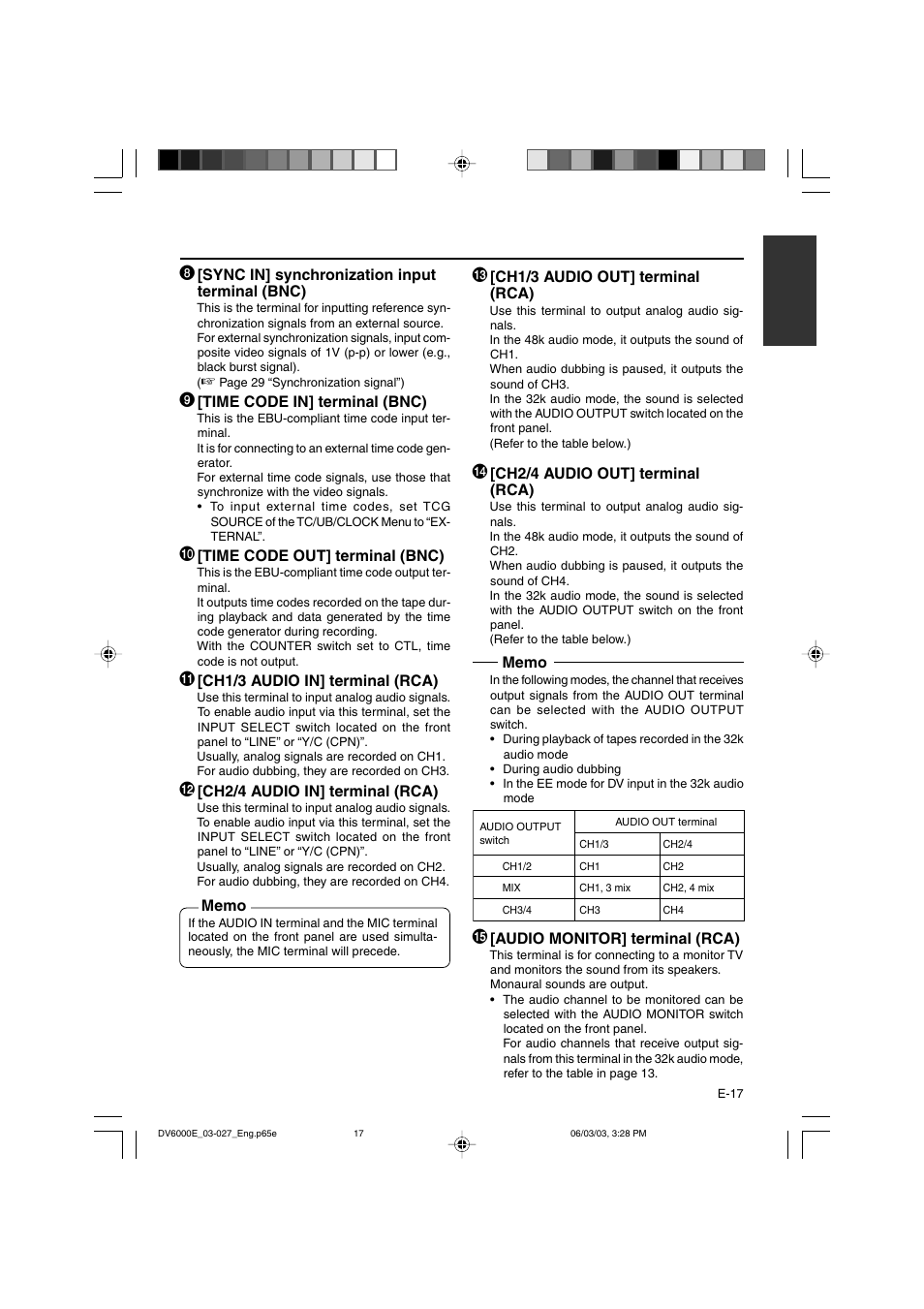 JVC BR-DV6000E User Manual | Page 17 / 106