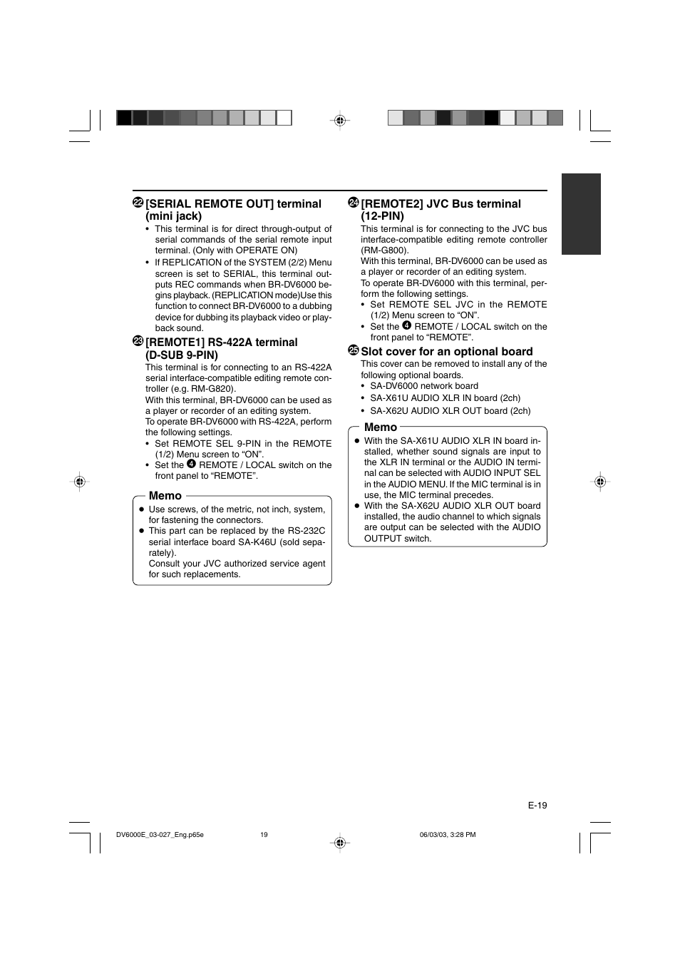 JVC BR-DV6000E User Manual | Page 19 / 106