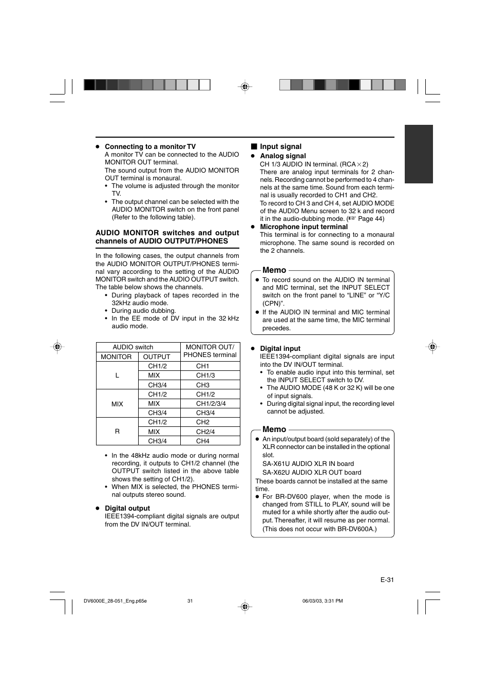 JVC BR-DV6000E User Manual | Page 31 / 106