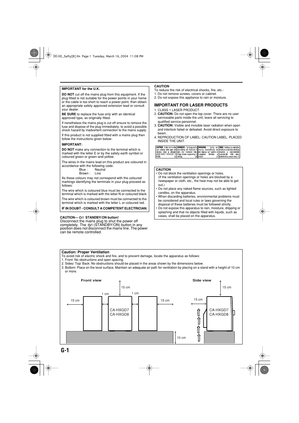 Warnings, cautions and others | JVC CA-HXGD7 User Manual | Page 2 / 60