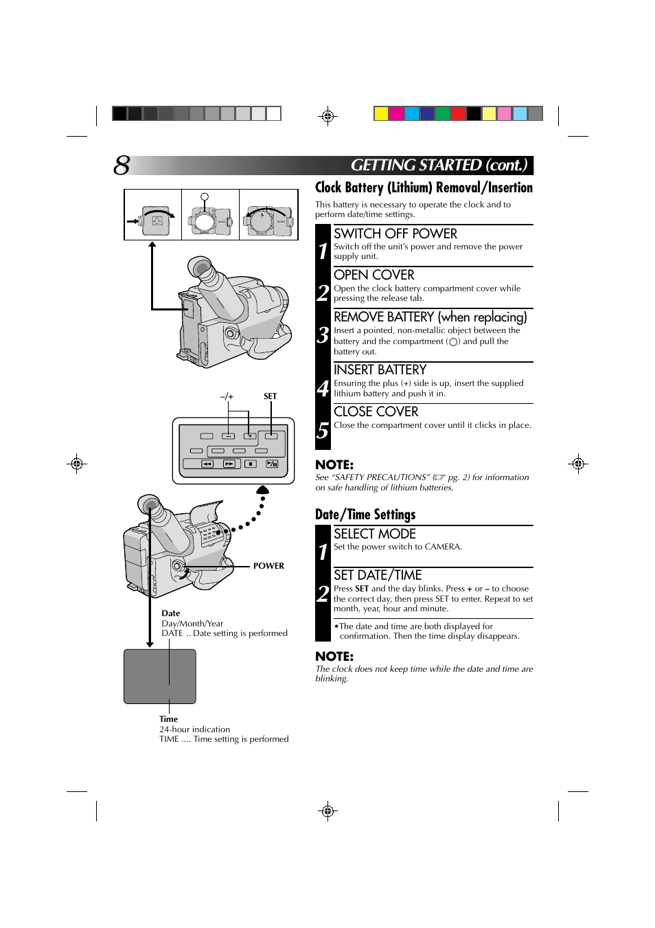Getting started (cont.) | JVC YU30052-513-2 User Manual | Page 8 / 48