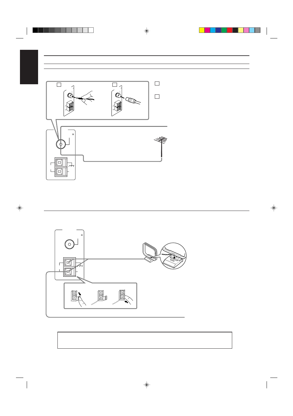 English, Connecting the fm and am (mw/lw) antennas, Page 5 | Am (mw/lw) antenna connections, Fm antenna connections | JVC RX-630RBK User Manual | Page 10 / 46