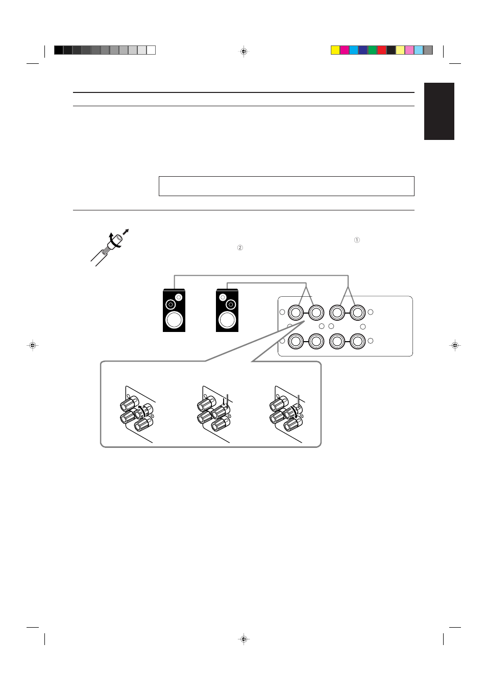 English, Connecting the speakers, Page 6 | Connecting the front speakers | JVC RX-630RBK User Manual | Page 11 / 46