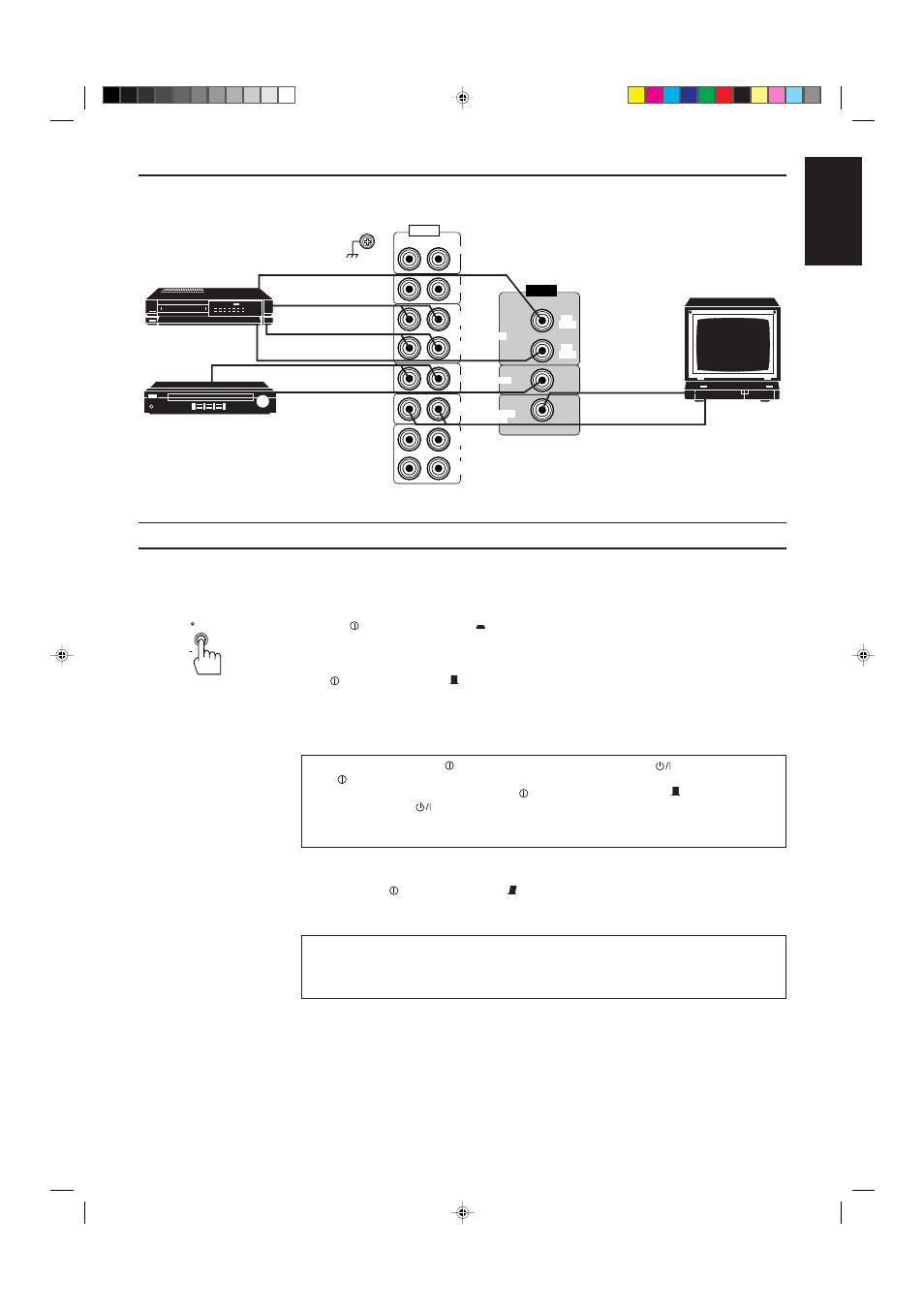 English, Connecting the power cord, Page 10 | Video component connections | JVC RX-630RBK User Manual | Page 15 / 46