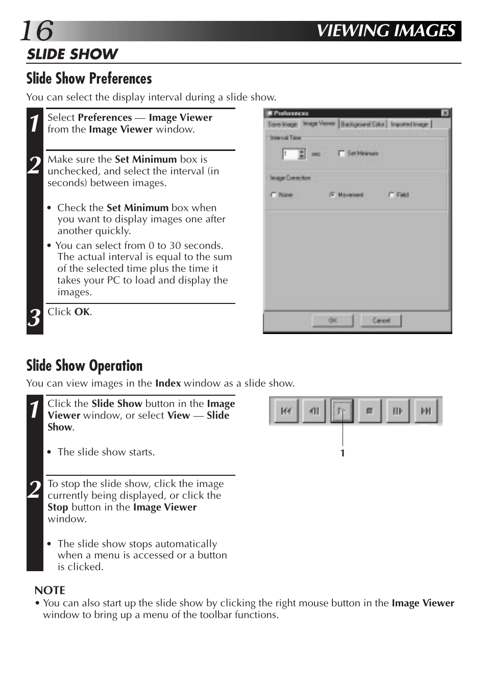 Viewing images | JVC PC Connection Kit User Manual | Page 16 / 56