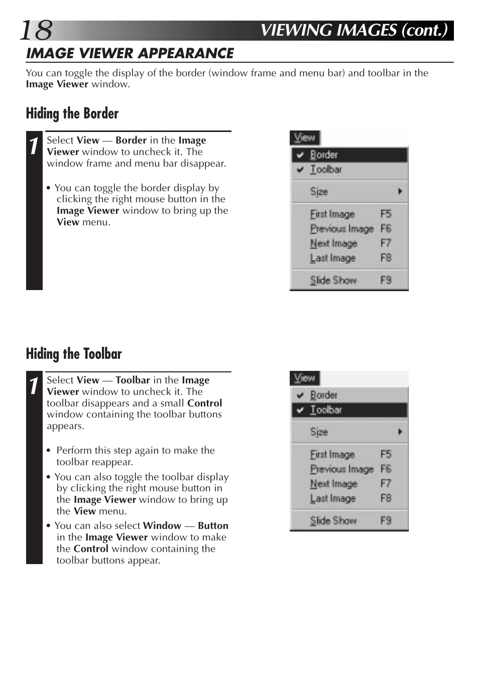 Viewing images (cont.) | JVC PC Connection Kit User Manual | Page 18 / 56