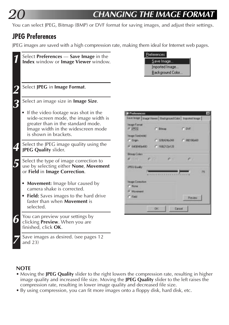 Changing the image format | JVC PC Connection Kit User Manual | Page 20 / 56
