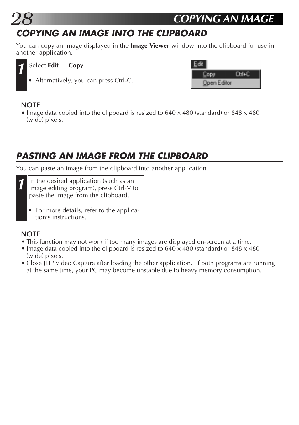 Copying an image | JVC PC Connection Kit User Manual | Page 28 / 56