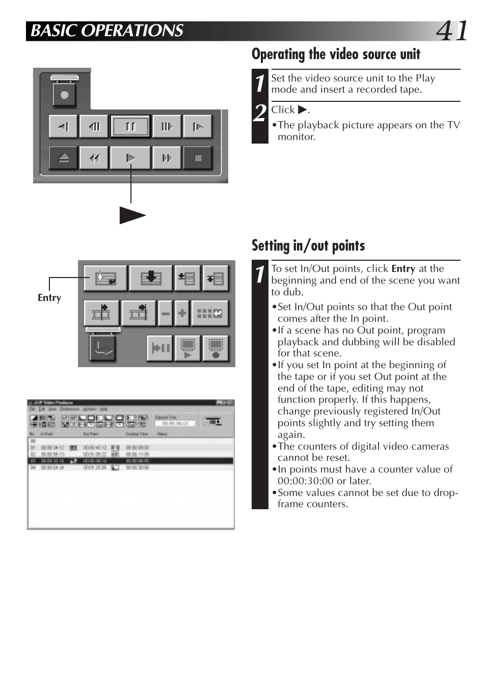 Basic operations | JVC PC Connection Kit User Manual | Page 41 / 56
