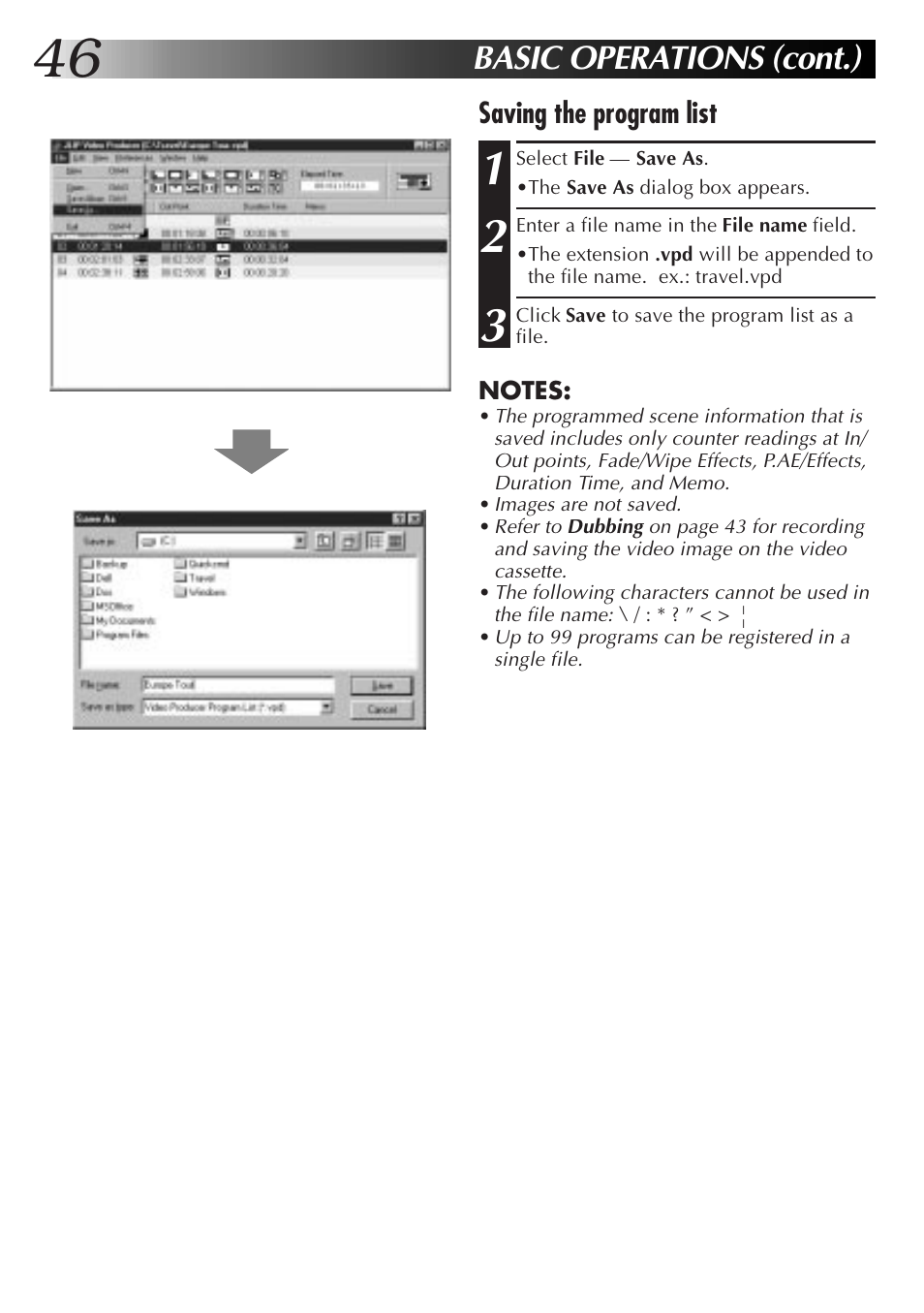 Basic operations (cont.) | JVC PC Connection Kit User Manual | Page 46 / 56