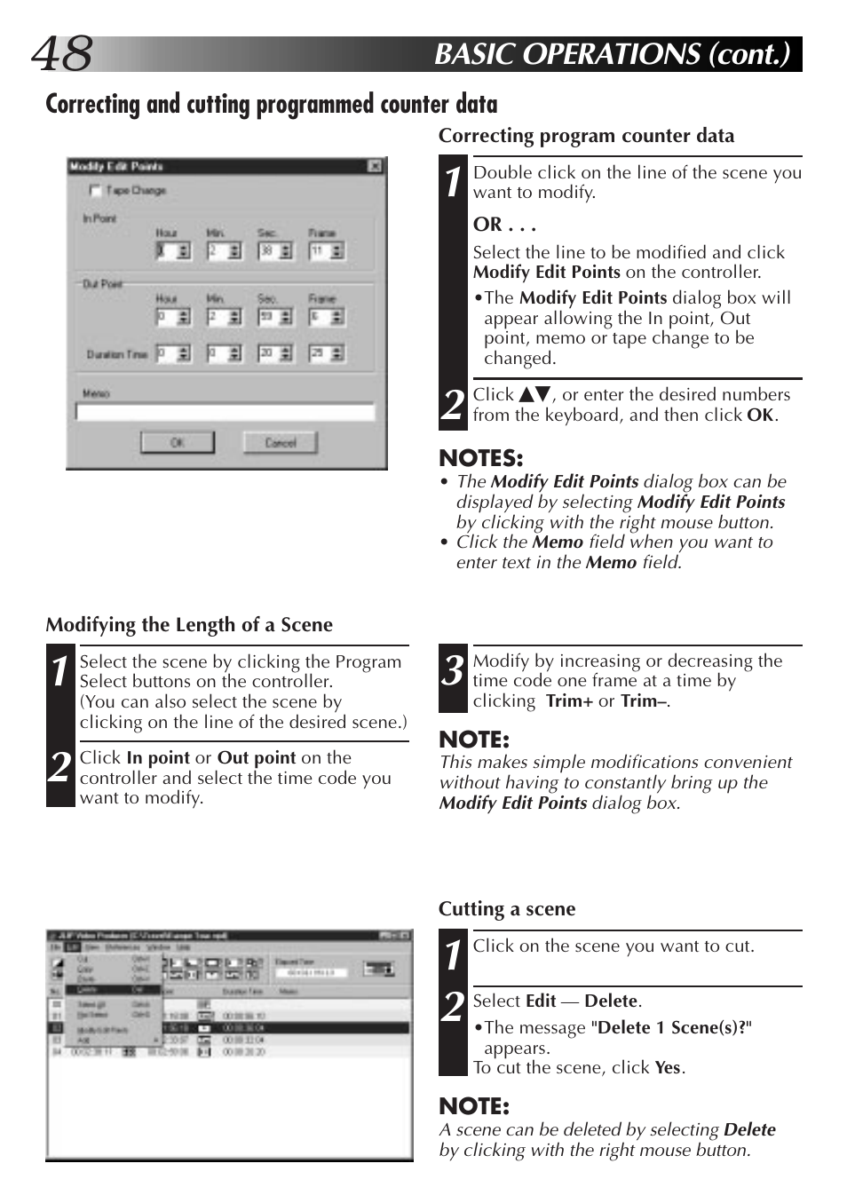 Basic operations (cont.) | JVC PC Connection Kit User Manual | Page 48 / 56