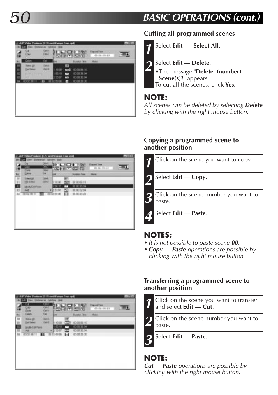 Basic operations (cont.) | JVC PC Connection Kit User Manual | Page 50 / 56
