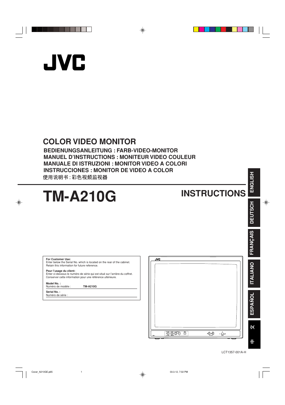 JVC TM-A210G User Manual | 17 pages