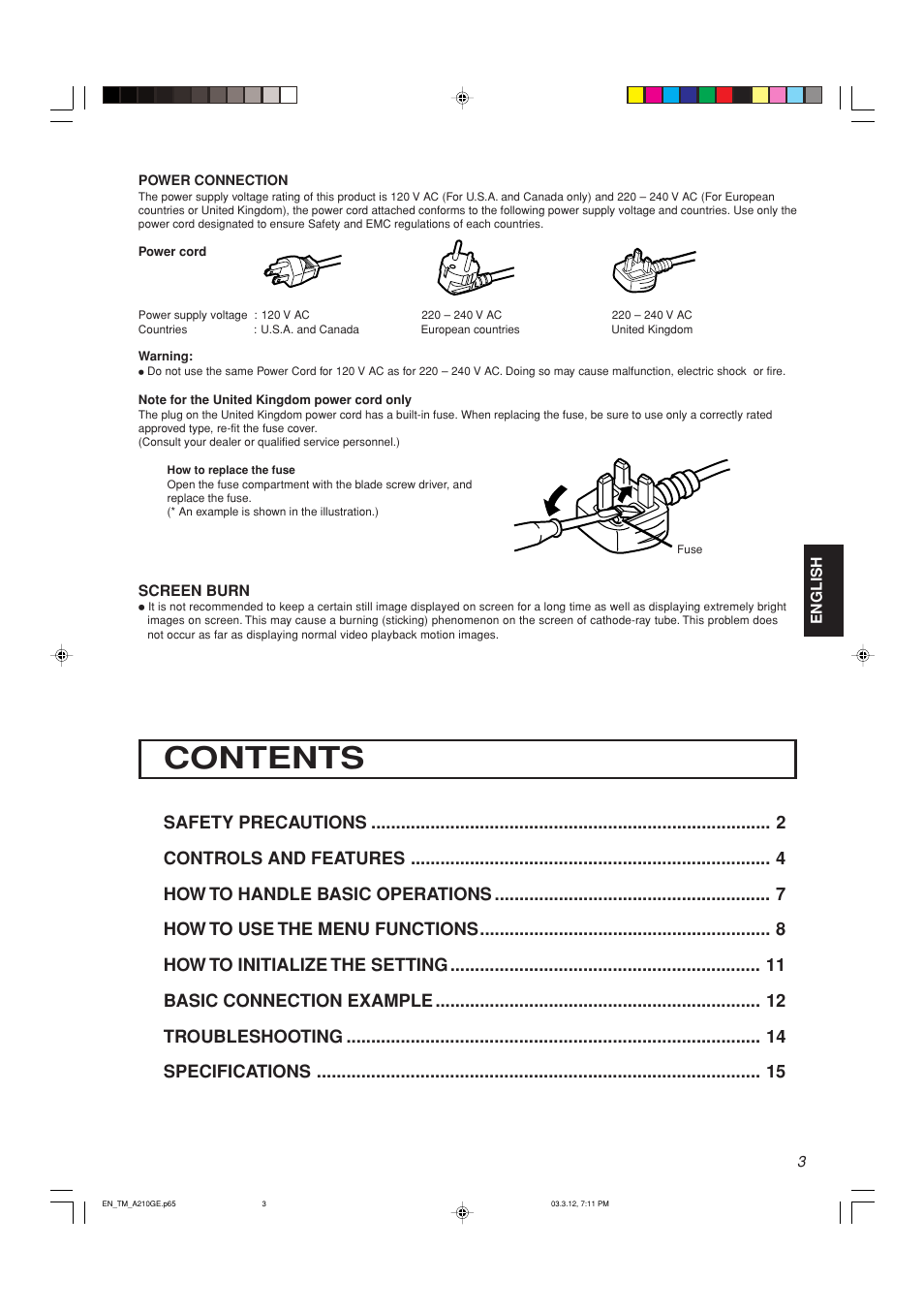 JVC TM-A210G User Manual | Page 4 / 17