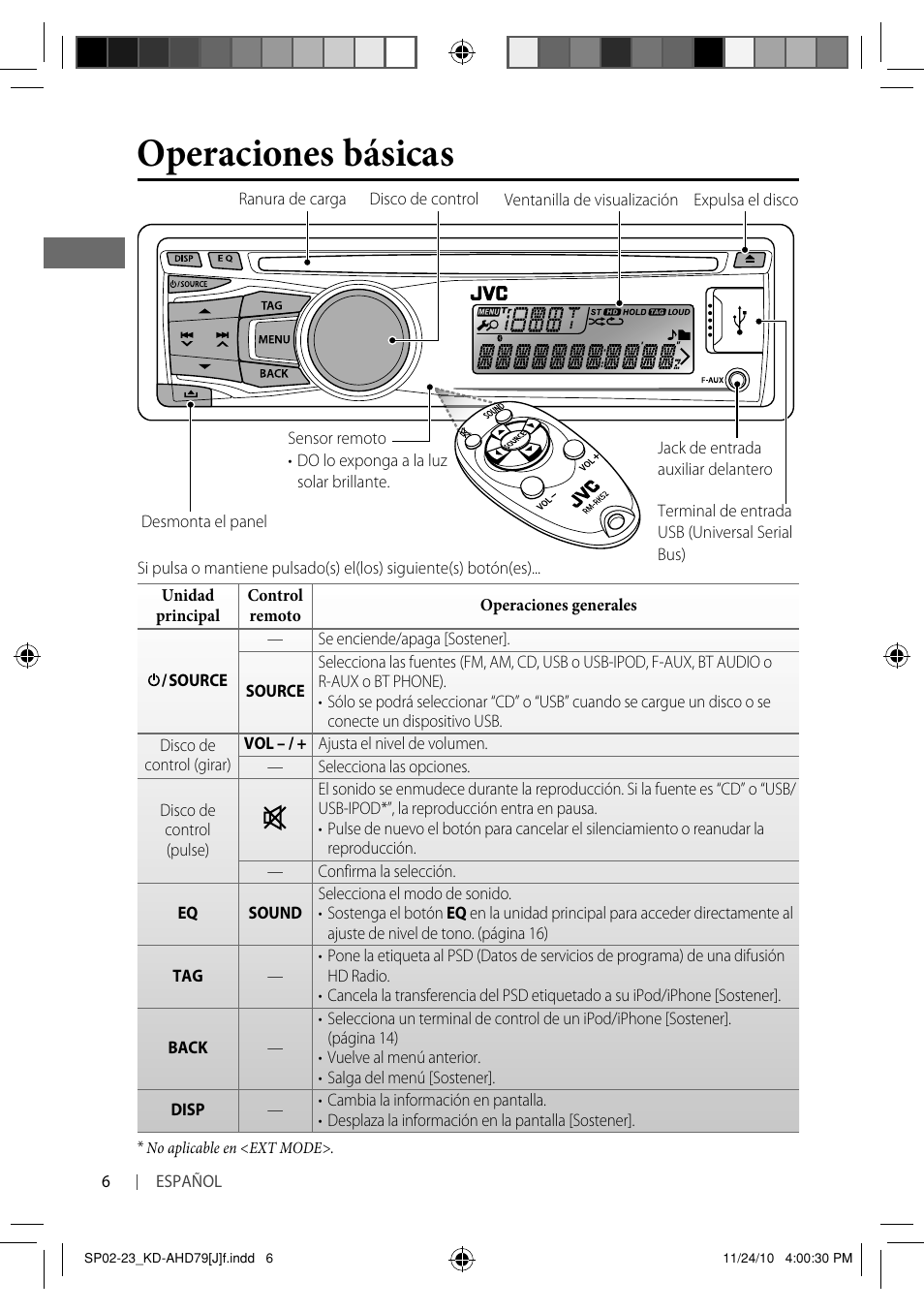 Operaciones básicas | JVC GET0721-001A User Manual | Page 28 / 67