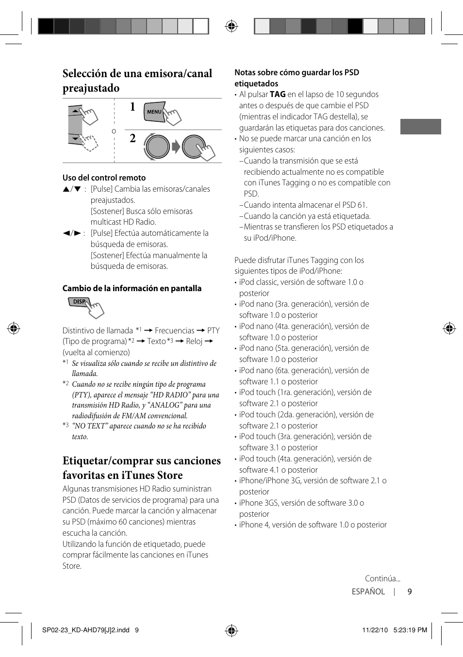 Selección de una emisora/canal preajustado | JVC GET0721-001A User Manual | Page 31 / 67