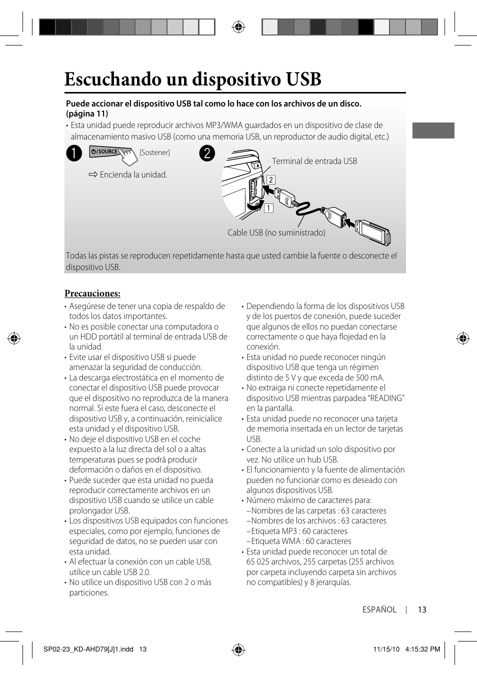 Escuchando un dispositivo usb | JVC GET0721-001A User Manual | Page 35 / 67