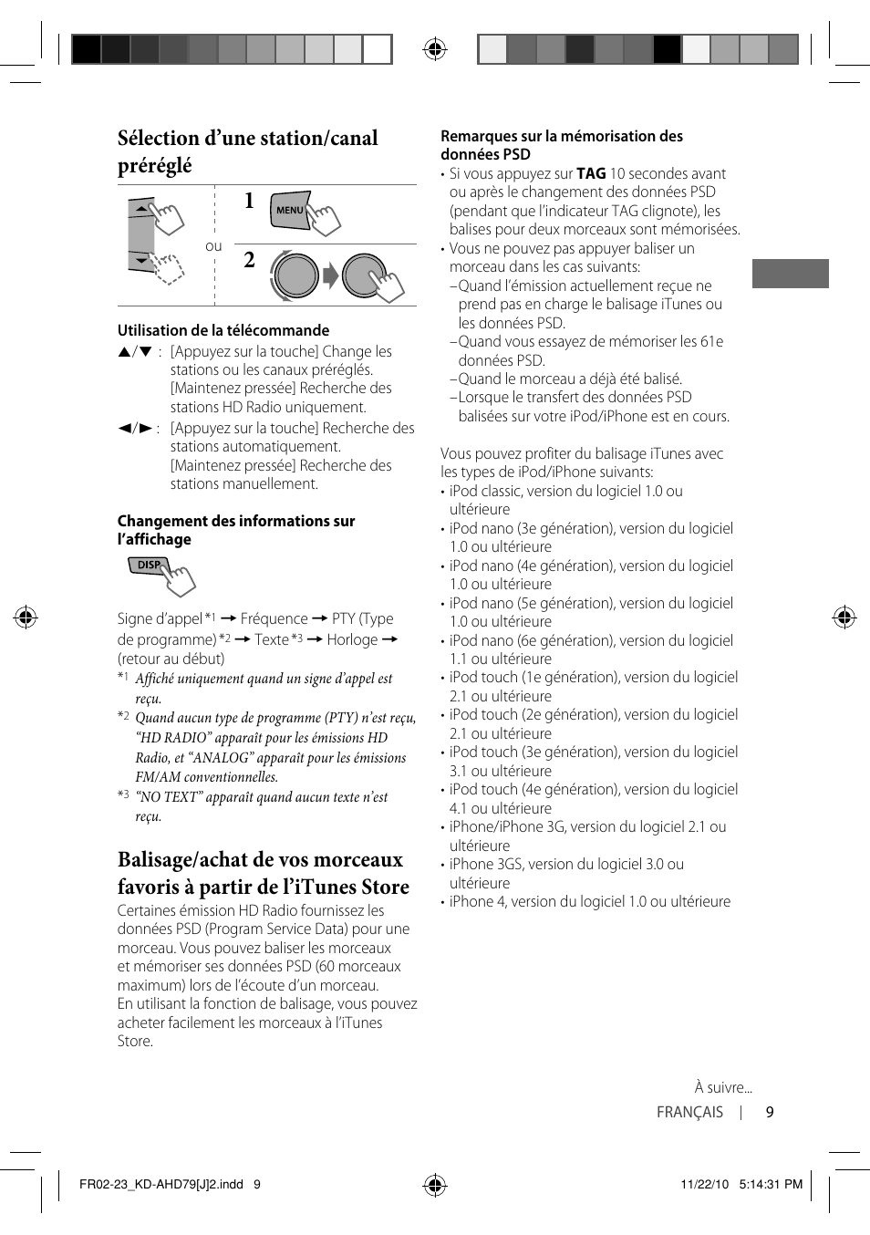 Sélection d’une station/canal préréglé | JVC GET0721-001A User Manual | Page 53 / 67