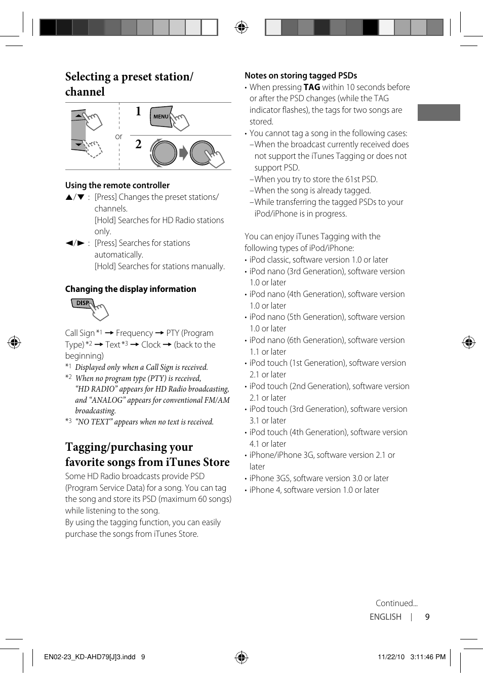 Selecting a preset station/ channel | JVC GET0721-001A User Manual | Page 9 / 67