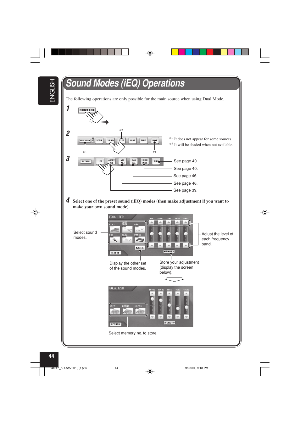Sound modes (ieq) operations | JVC KD-AV7000 User Manual | Page 128 / 352