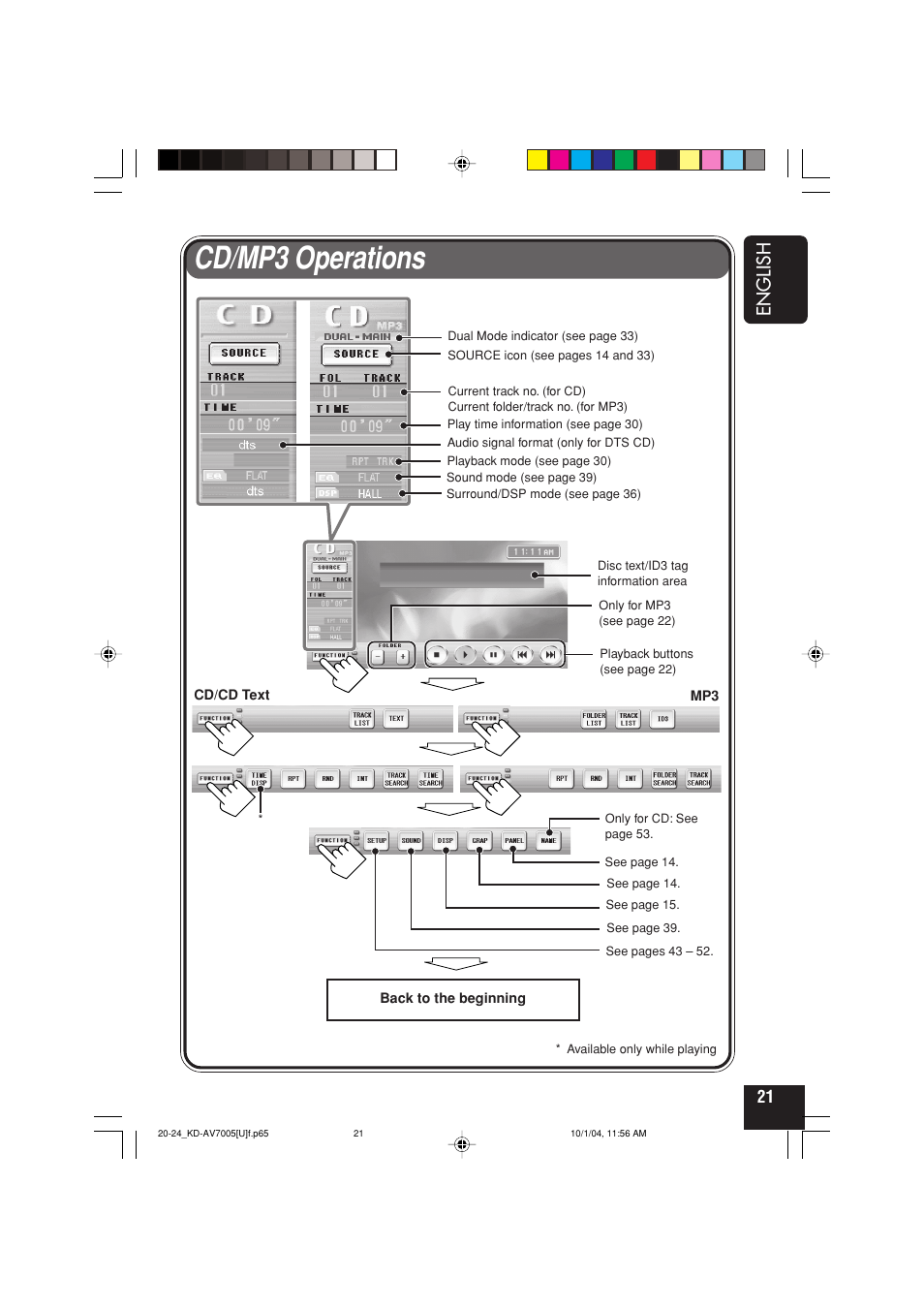 Cd/mp3 operations | JVC KD-AV7000 User Manual | Page 203 / 352