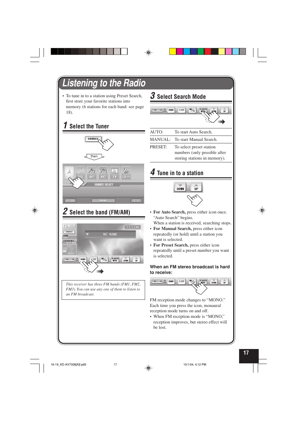 Listening to the radio | JVC KD-AV7000 User Manual | Page 283 / 352
