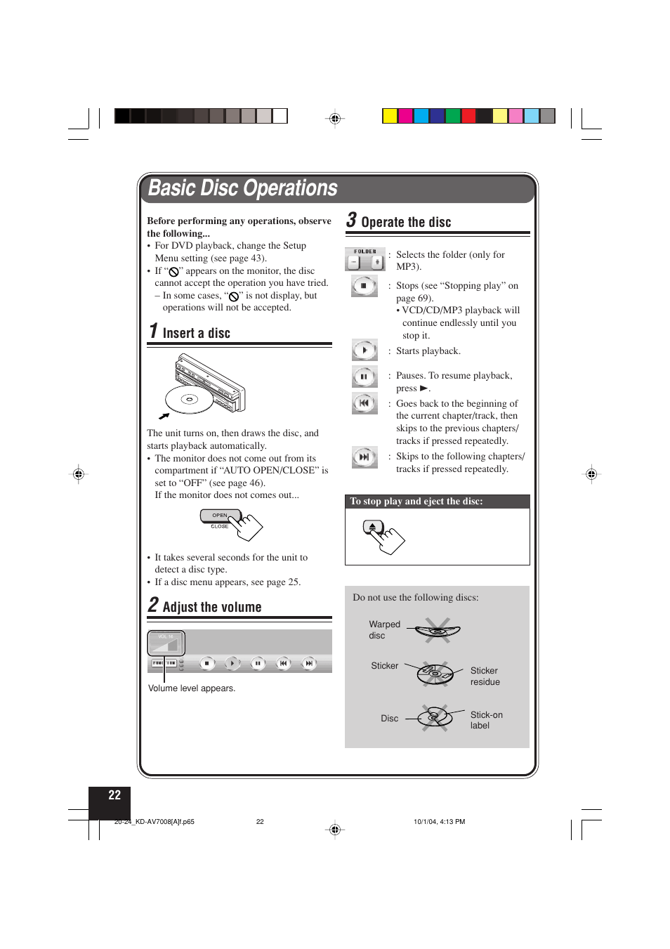 Basic disc operations | JVC KD-AV7000 User Manual | Page 288 / 352