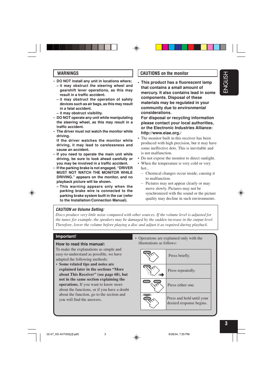 English | JVC KD-AV7000 User Manual | Page 3 / 352