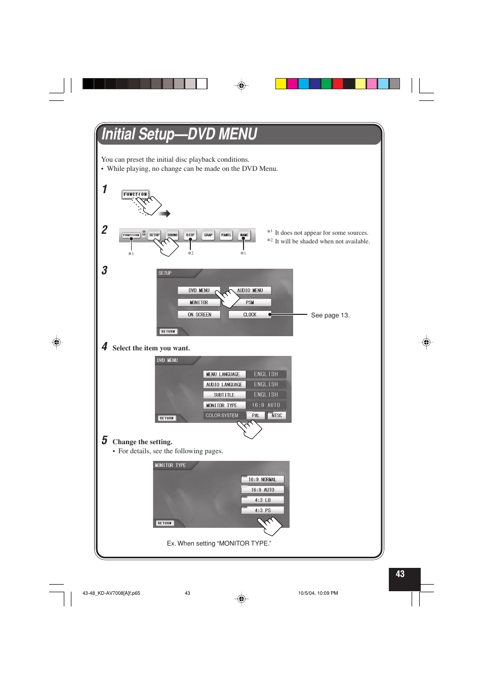 Initial setup—dvd menu | JVC KD-AV7000 User Manual | Page 309 / 352