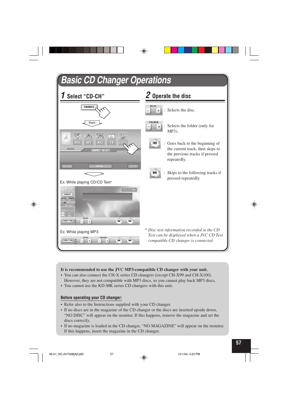 Basic cd changer operations | JVC KD-AV7000 User Manual | Page 323 / 352