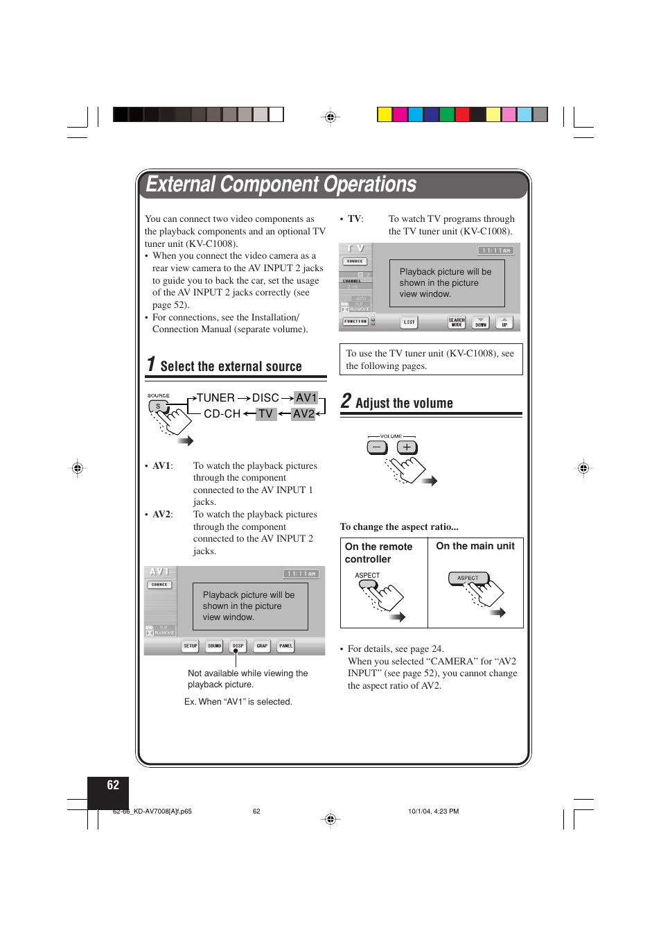 External component operations | JVC KD-AV7000 User Manual | Page 328 / 352