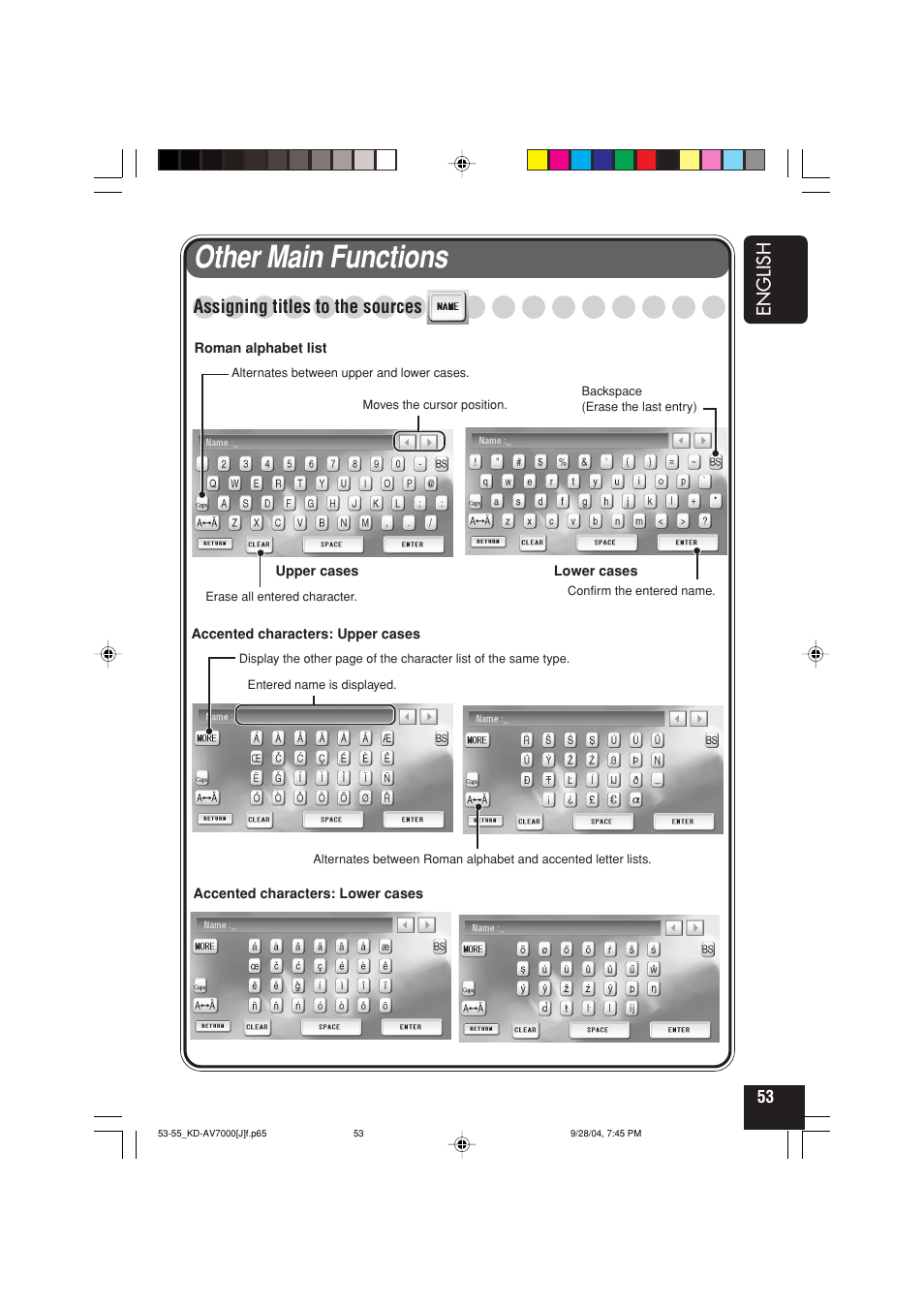 Other main functions | JVC KD-AV7000 User Manual | Page 53 / 352