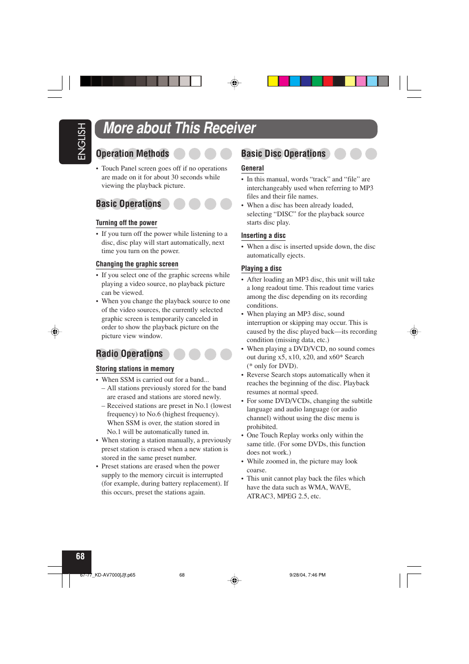 More about this receiver | JVC KD-AV7000 User Manual | Page 68 / 352
