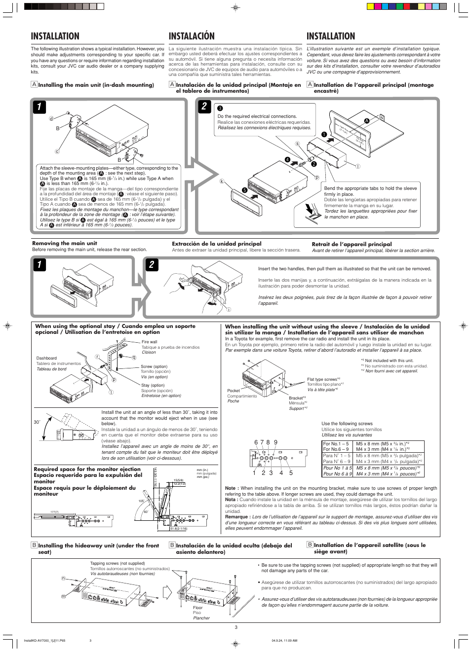 Installation, Instalación | JVC KD-AV7000 User Manual | Page 81 / 352