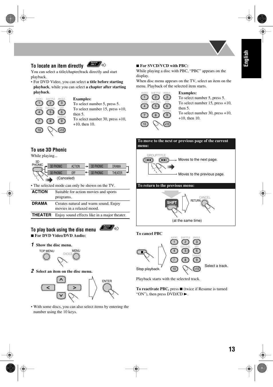 English | JVC FS-P550 User Manual | Page 17 / 47