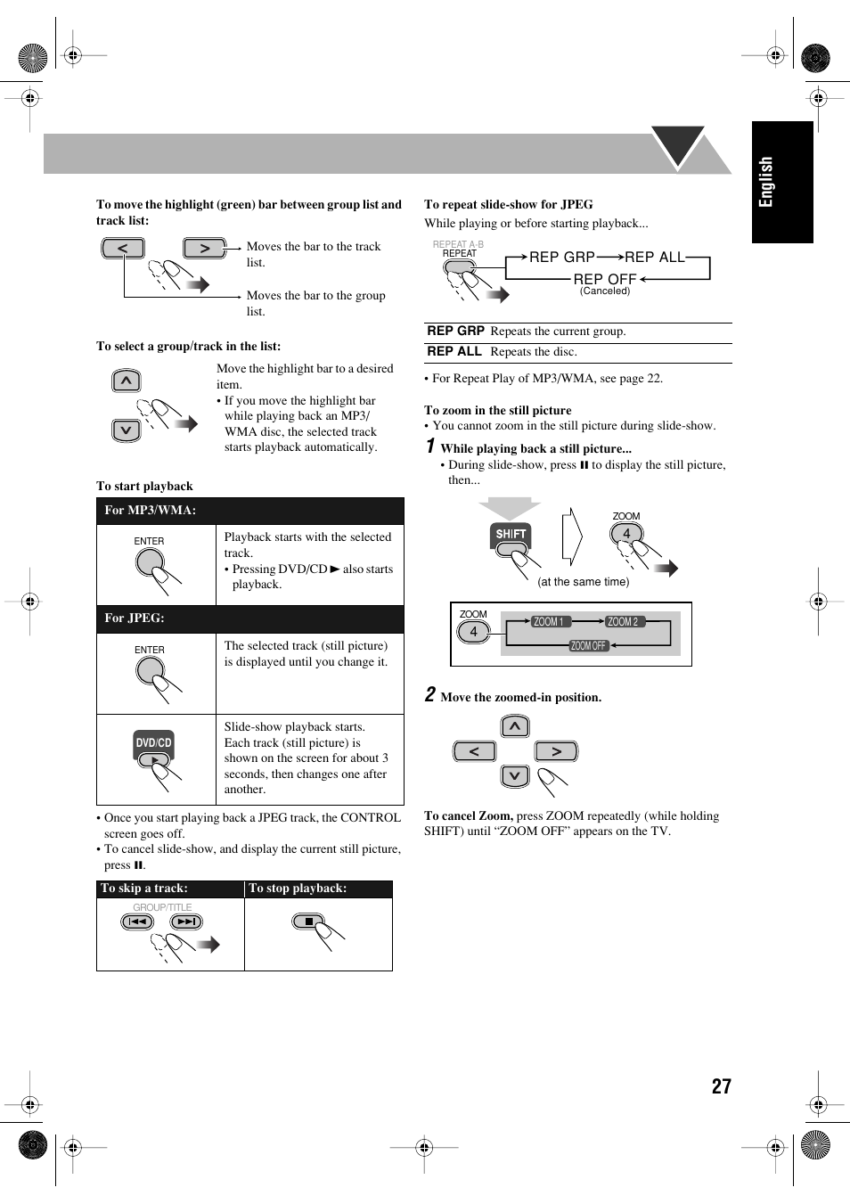English | JVC FS-P550 User Manual | Page 31 / 47