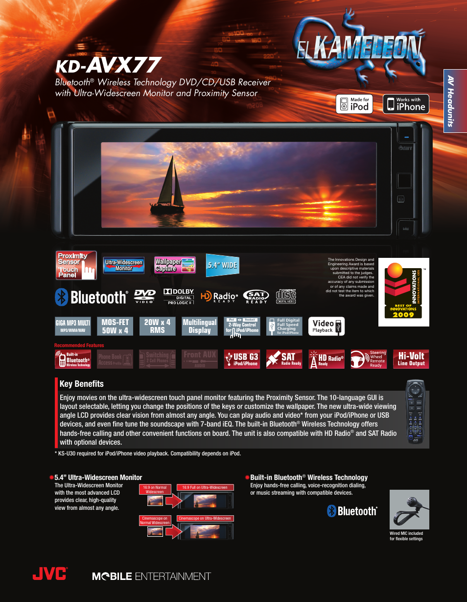 JVC EXAD KD-AVX77 User Manual | 2 pages