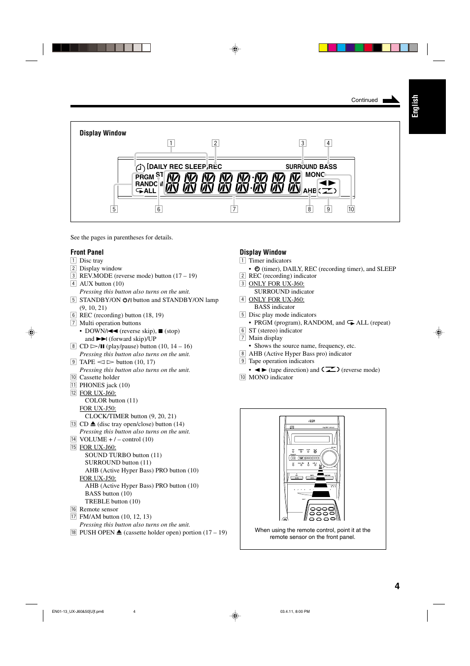 JVC UX-J60 User Manual | Page 7 / 28
