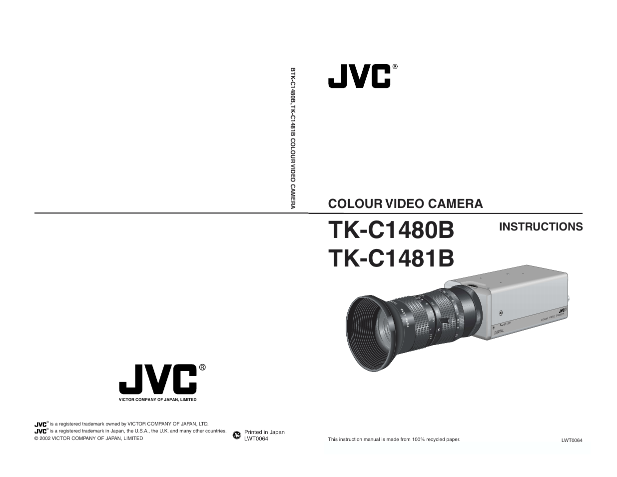 Colour video camera, Instructions | JVC TK-C1460B User Manual | Page 23 / 42