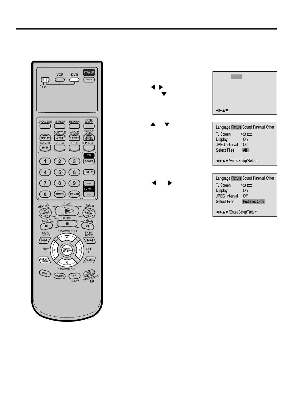 Setting the select files | JVC HR-XVC25U User Manual | Page 47 / 68