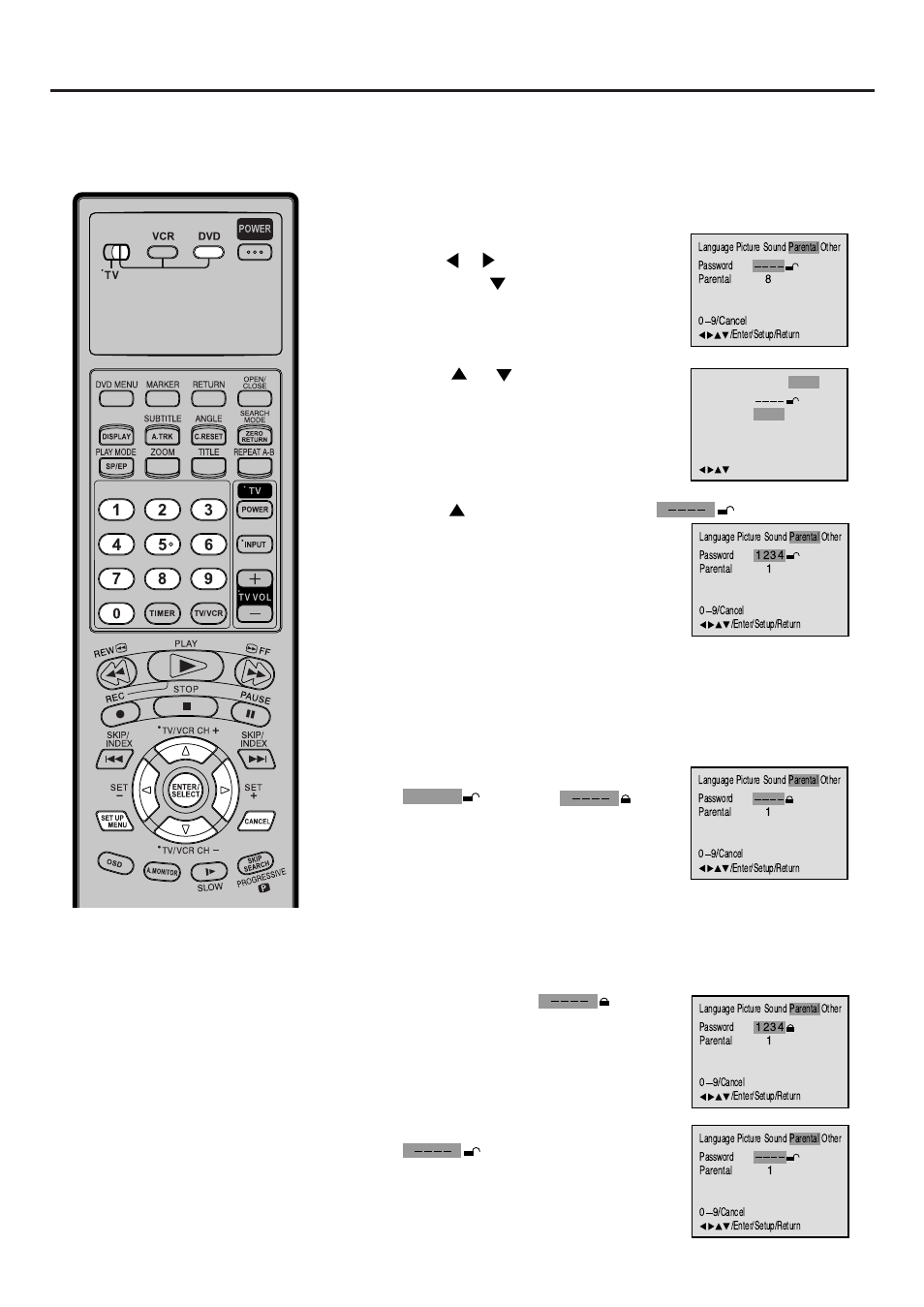 Parental control, 52 parental control, Parental control setting | JVC HR-XVC25U User Manual | Page 52 / 68