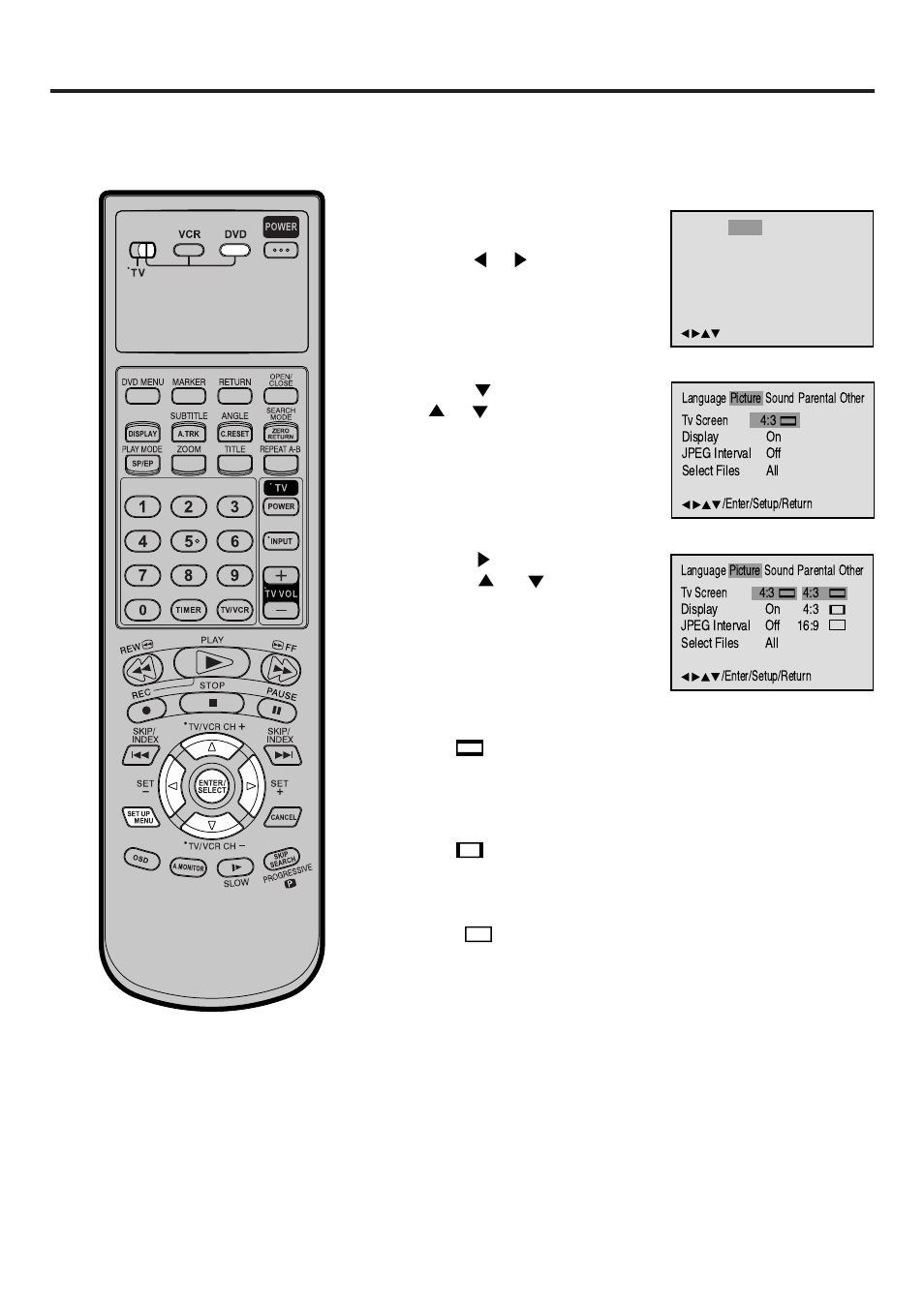 Setting the aspect ratio of tv screen | JVC HR-XVC25U User Manual | Page 57 / 68