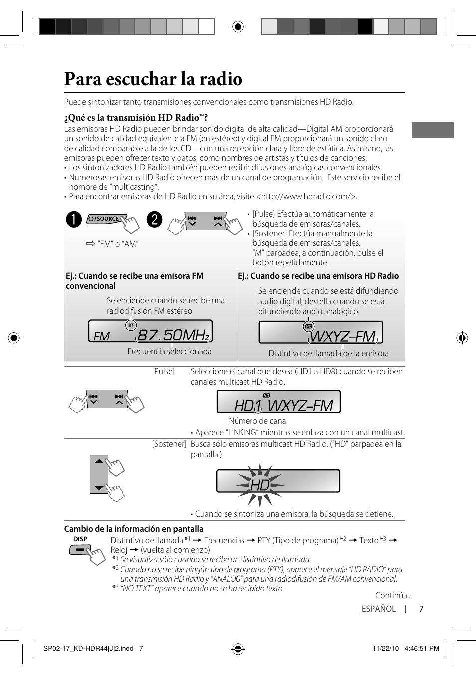 Para escuchar la radio | JVC GET0686-001A User Manual | Page 23 / 49
