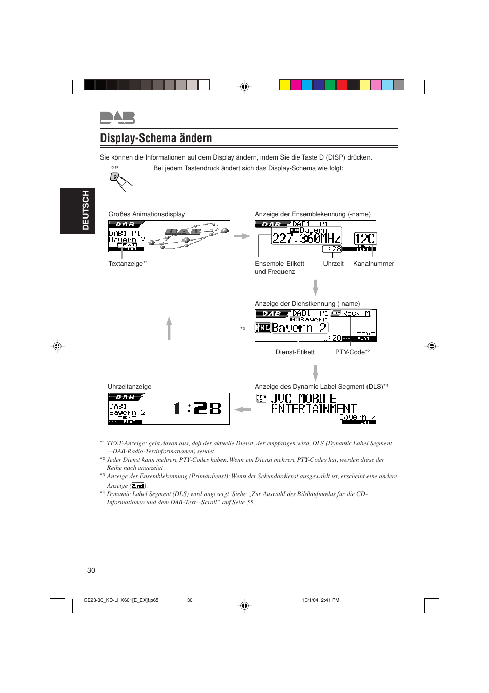 Display-schema ändern, Deutsch | JVC KD-LHX601 User Manual | Page 102 / 291