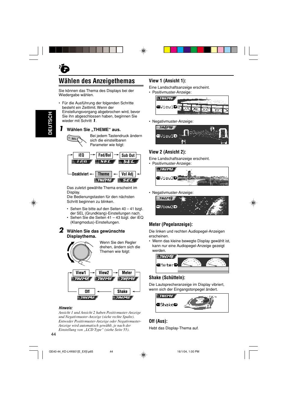 Wählen des anzeigethemas | JVC KD-LHX601 User Manual | Page 116 / 291