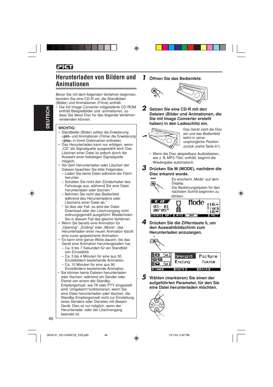 Herunterladen von bildern und animationen | JVC KD-LHX601 User Manual | Page 118 / 291