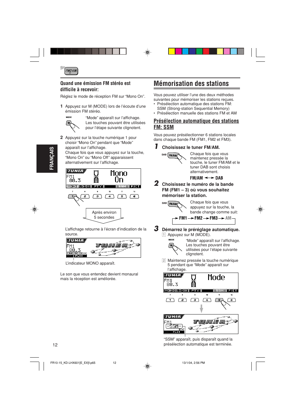 Mémorisation des stations | JVC KD-LHX601 User Manual | Page 156 / 291