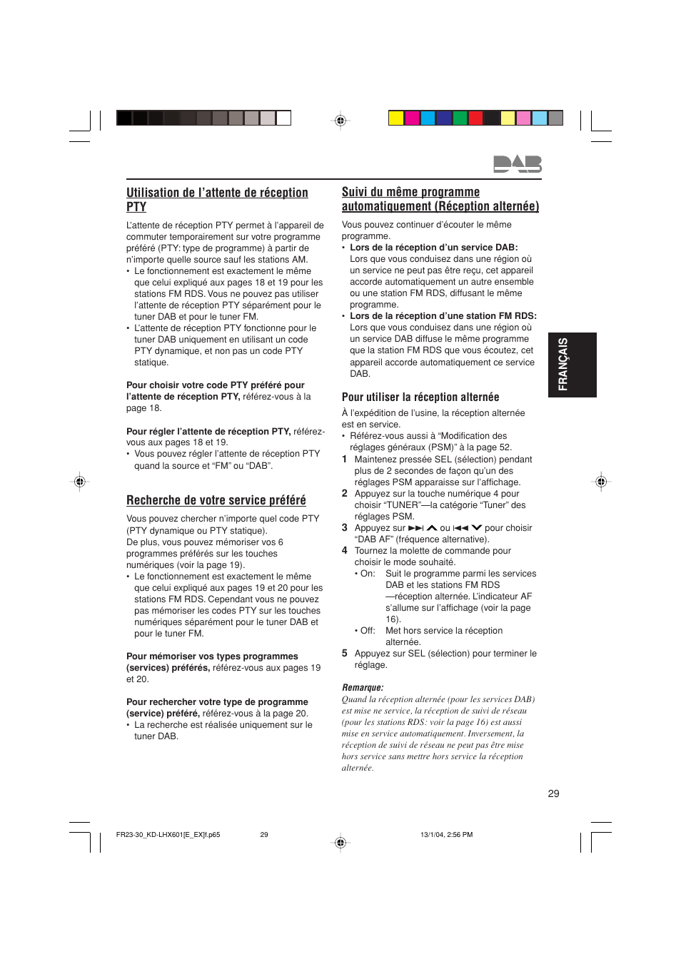 Utilisation de l’attente de réception pty, Recherche de votre service préféré | JVC KD-LHX601 User Manual | Page 173 / 291