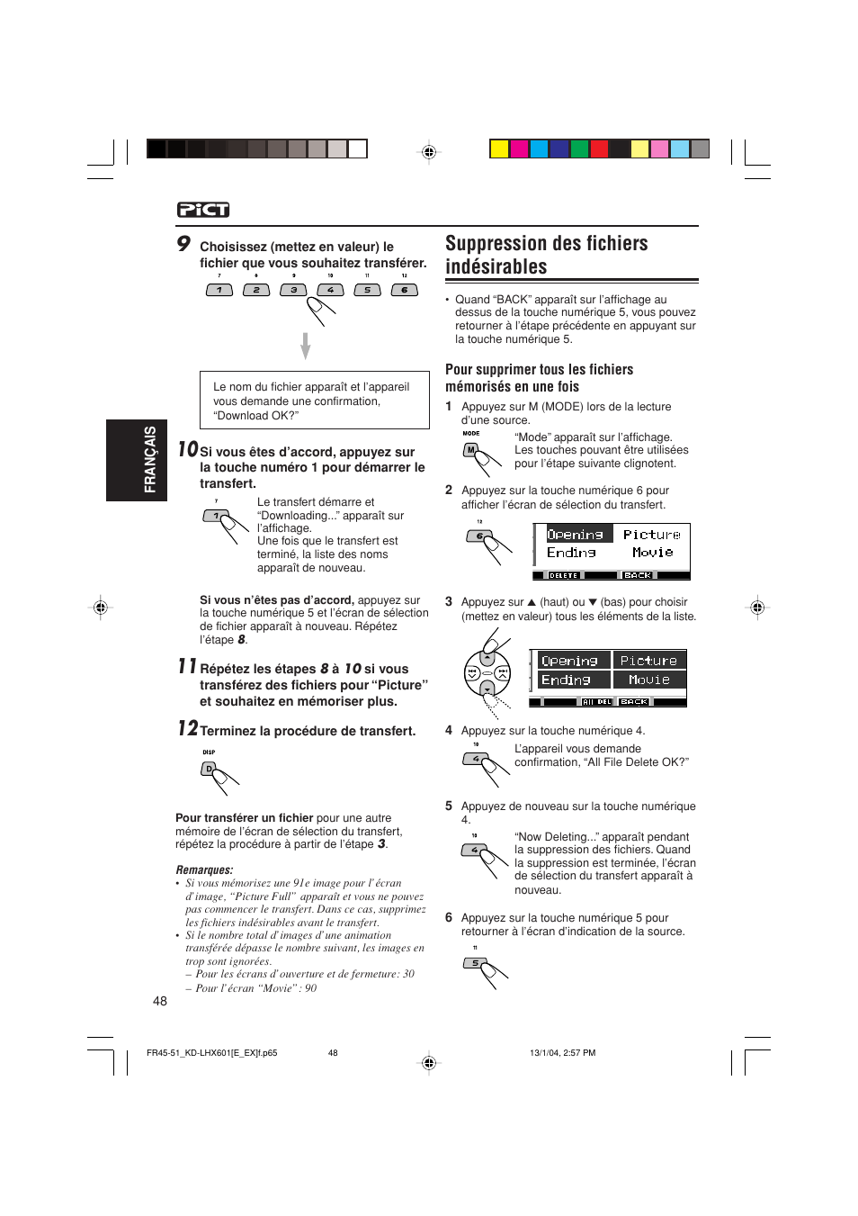 Suppression des fichiers indésirables | JVC KD-LHX601 User Manual | Page 192 / 291